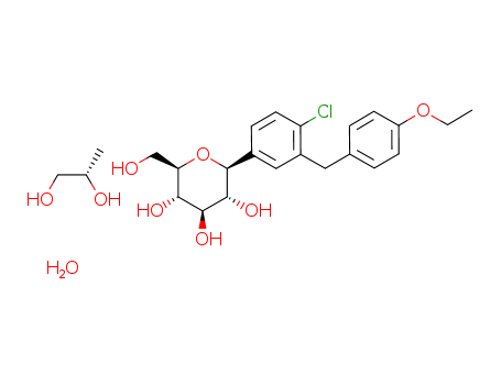 (2S,3R,4R,5S,6R)-2-(4-chloro-3-(4-ethoxybenzyl)phenyl)-6-(hydroxymethyl)tetrahydro-2H-pyran-3,4,5-triol compound with (S)-propane-1,2-diol (1:1) hydrate